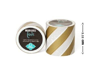 Masking tape / Washi tape fantaisie or et blanc 