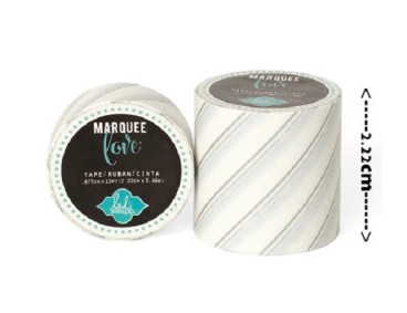 Masking tape / Washi tape fantaisie blanc et argent 
