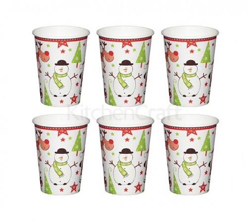 Lot de 6 gobelets en carton - NOËL