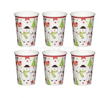 Lot de 6 gobelets en carton - NOËL