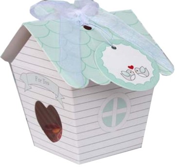 Kit boîte à confiseries nichoir à oiseaux avec ruban et étiquette