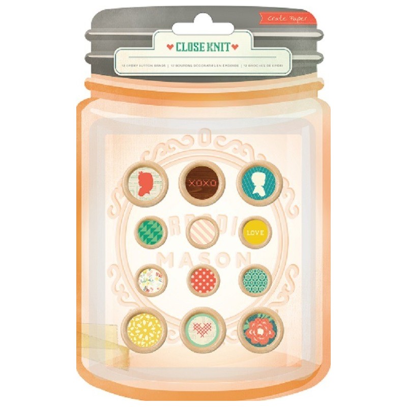 Lot de 12 boutons décoratifs en époxyde 