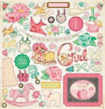 Embellissements thème  vintage  Bébé fille