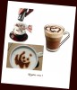 Pochoir déco à cappuccino et café feuille