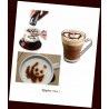 Pochoir déco à cappuccino et café Panda