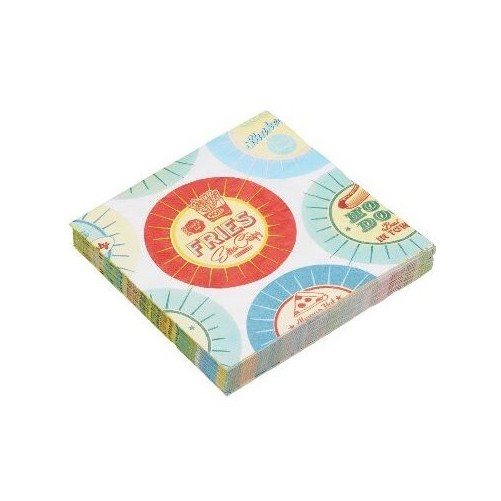 Serviettes en papier 33 cm - Lot de 20 serviettes en papier Pizza