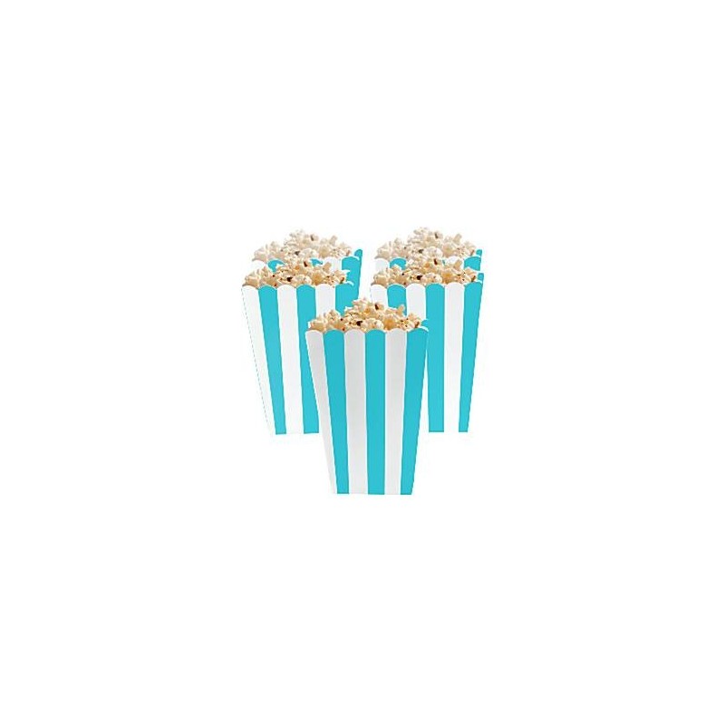 Set de 5 boîtes à popcorn - coloris bleu et blanc