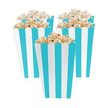 Set de 5 boîtes à popcorn - coloris bleu et blanc