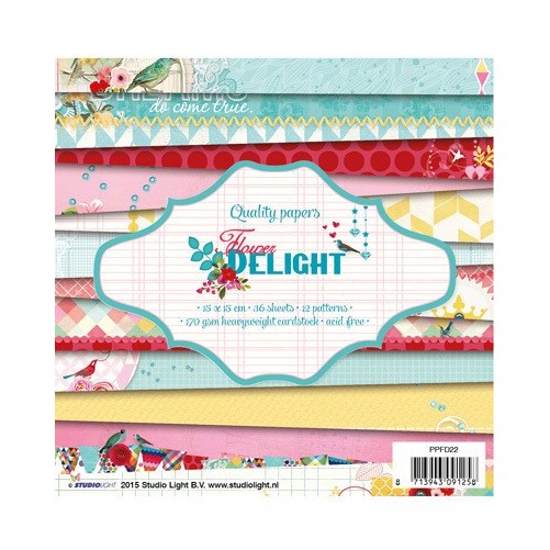 Bloc de papier / Paper pad scrapbooking  - " Flower Delight "