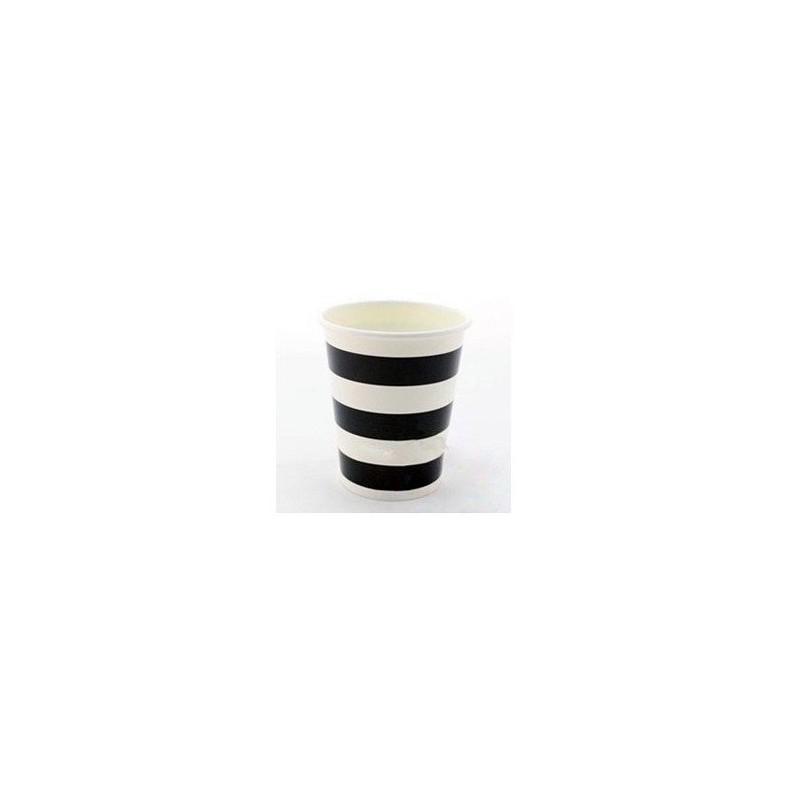 Lot de 8 gobelets en carton - Noir et Blanc
