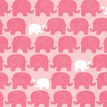 Papier à motif My baby - Eléphant rose