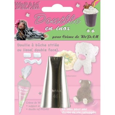 Douille double face inox pour crème de We Pam - Bûche striée ou lisse