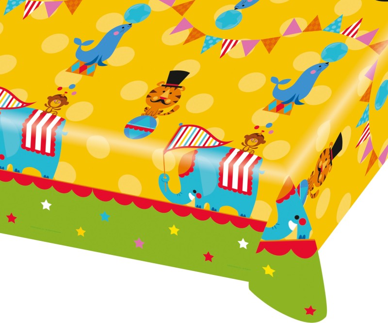 Nappe plastifiée "Circus Party" 1.80 mètre 