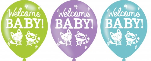 Set de 6 ballons imprimés " Welcome baby"