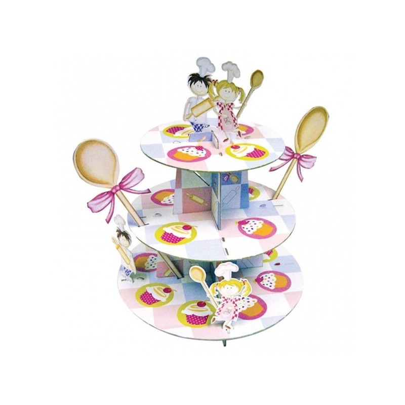 Présentoirs à cupcakes 3 étages Little Cooks Présentoirs à cupcakes 3 étages Little Cooks