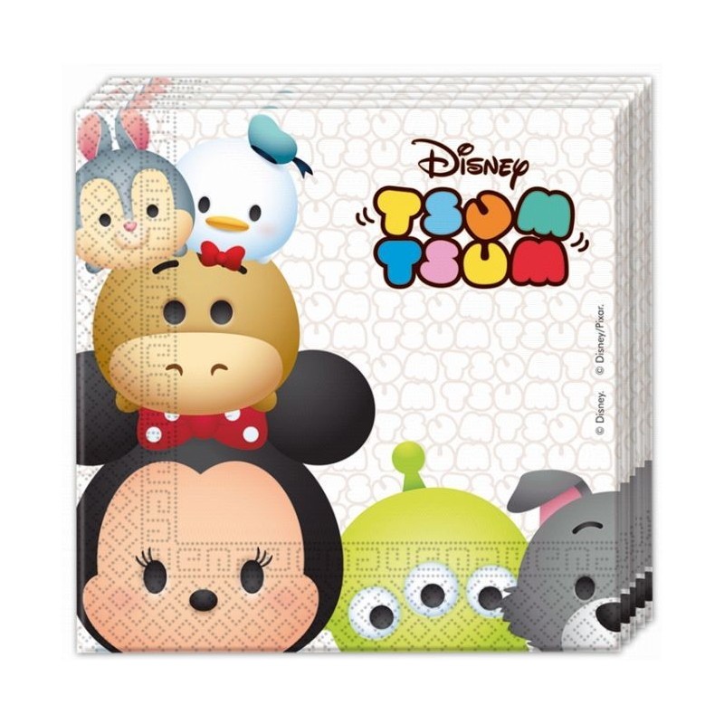 Set de 20 serviettes Tsum Tsum 