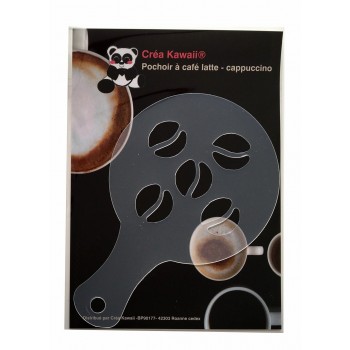 Pochoir déco à cappuccino et café grain de café