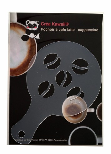 Pochoir déco à cappuccino et café grain de café