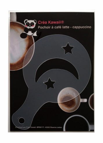 Pochoir déco à cappuccino et café Lune
