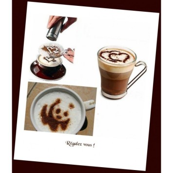 Pochoir déco à cappuccino et café 