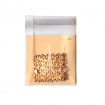Petits sachets transparents décorés "Tour Eiffel" - lot de 20