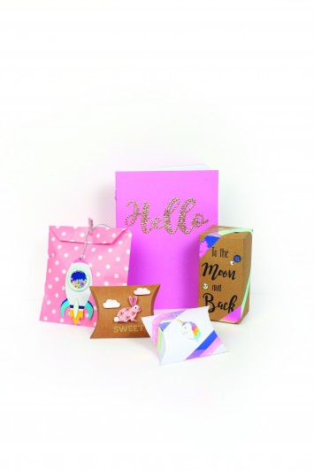 Étiquette fusée kawaii - Set de 2 shaker tag