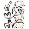 Stickers effet 3D animaux du zoo origami - 8 autocollants 
