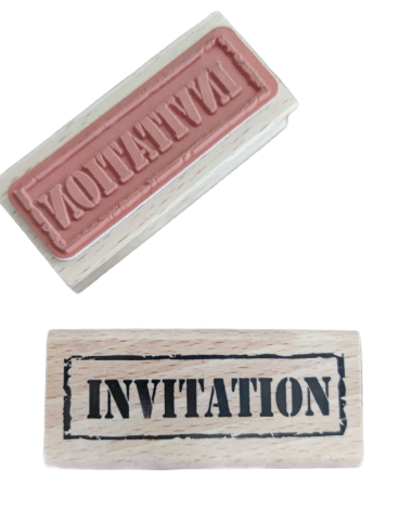 Tampon créatif en bois - invitation