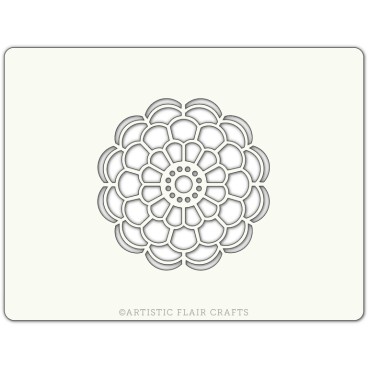 Pochoir pour pâtisseries et chocolats -  motif Mandala fleur