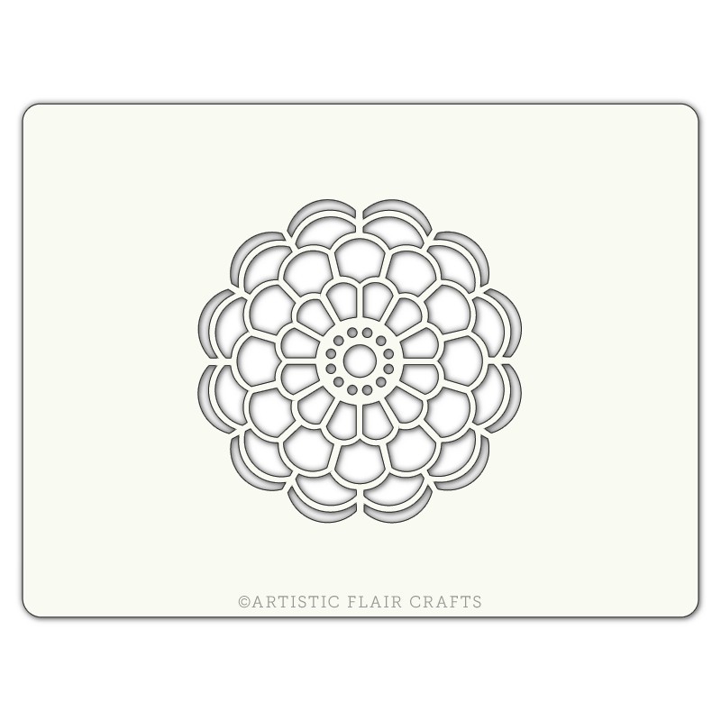 Pochoir pour pâtisseries et chocolats -  motif Mandala fleur