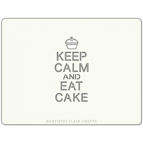 Pochoir pour pâtisseries et chocolats - motif Keep calm and eat cake