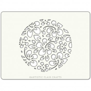 Pochoir pour pâtisseries et chocolats - motif fleur hibiscus 