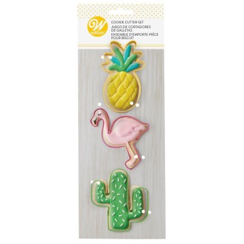 Emportes pièces métal cactus - ananas - flamant rose 