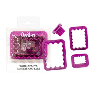 Emporte pièce rectangle cannelé - set de 4 pièces