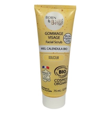 Gommage visage Peaux sensibles Miel Calendula Bio Cosmos Organic - Born to Bio 75mL