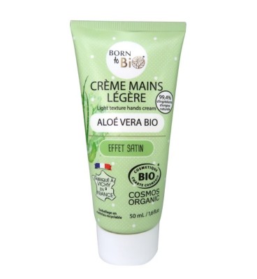 Crème mains légère Aloé vera Bio Cosmos Organic - Born to Bio 50mL