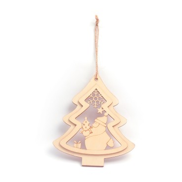 Suspension sapin de noël ajourée 130 x 110 x 7 mm - motif père noël