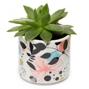 Petit pot pour plante d'intérieur décoré floral