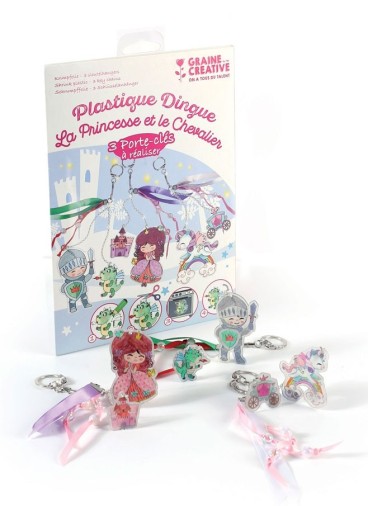 Kit plastique dingue porte clés - la princesse et le chevalier