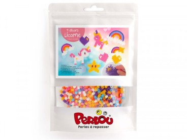 Kit perles à repasser licorne arc en ciel - 1000 perles