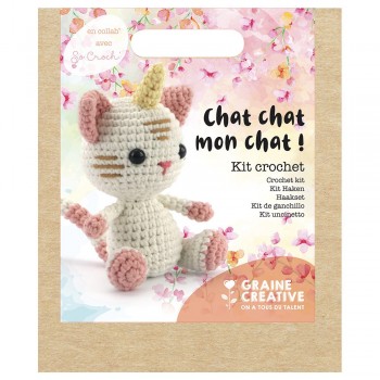 Kit crochet amigurumi chat licorne