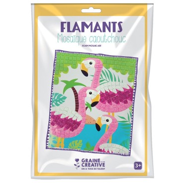 Kit mosaïque caoutchouc souple flamant rose