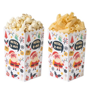 Set de 6 boîtes à pop-corn et friandises - Noël