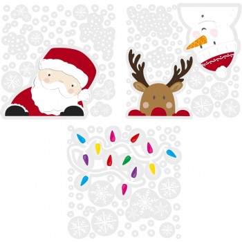 Stickers pour fenetre - Père Noël et ses amis