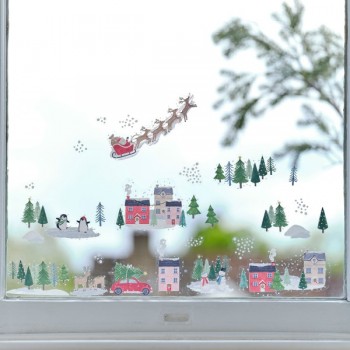 Stickers pour fenêtre - scène de Noël
