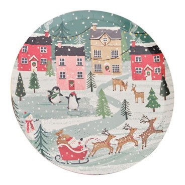 Assiettes en carton scène de Noël - 8 pièces