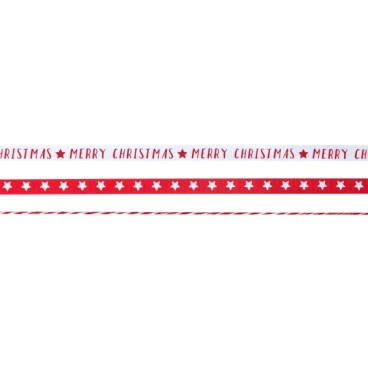 Kit rubans de Noël  rouge et blanc