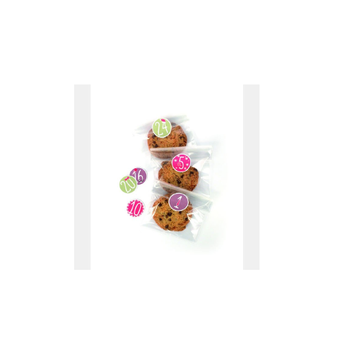 Sachet de l'avent 18 cm x 12 cm - lot de 24 sachets et autocollants