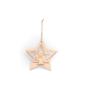 Suspension étoile de noël ajourée 122 x 130 x 7 mm - motif renne