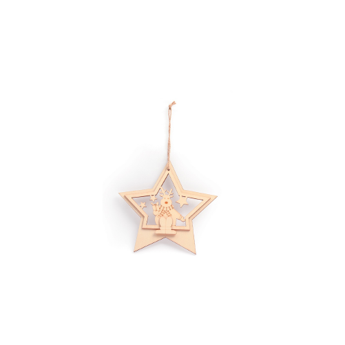 Suspension étoile de noël ajourée 122 x 130 x 7 mm - motif renne